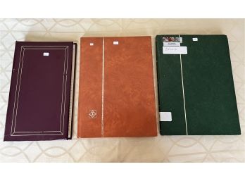 Lot Of 3 Stamp Albums - US High Face Value & Foreign -B2