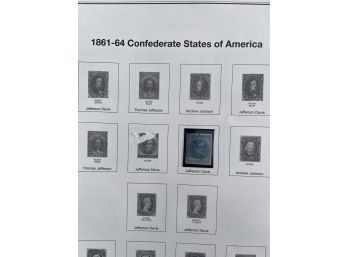 Jefferson Davis Confederate Stamp - Blue