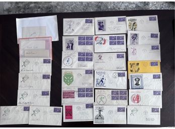 Lot Of 1939 Baseball Themed FDC - Athlete Signed First Day Covers - 38 Pieces