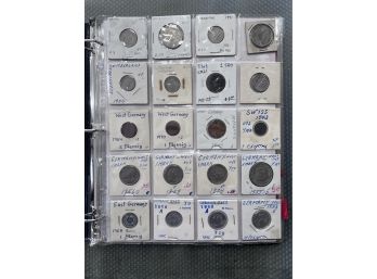 Foreign & US Coin & Currency Collection In Album - 141 Coins