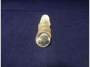 $5 Dollar Face Value Roll Of 50 Unicirculated Roosevelt Silver Dimes 1964