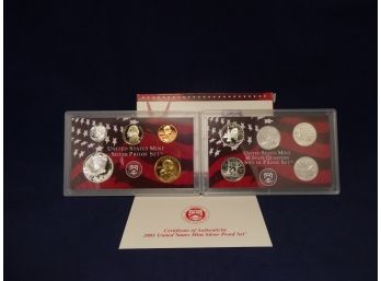 2001 United States Silver Proof Set 10 Coins