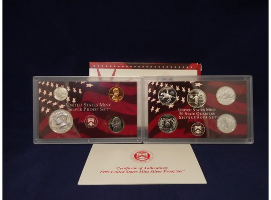 1999 United States Silver Proof Set 10 Coins