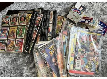 Box Lot Of Garbage Pail Kids Cards, Comic Books And Other Items