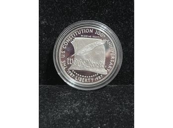 1987 Constitution Commemorative Silver Dollar