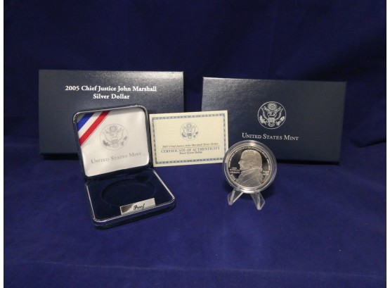 2005 Chief Justice John Marshall Proof Silver Dollar Commemorative Coin