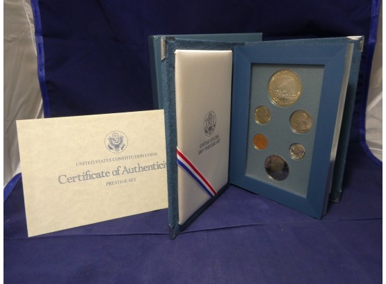 1987 Prestige Proof Set With Constitution Commemorative Proof Silver Dollar