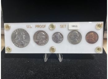 1953  5 Coin Silver Proof Set In Capitol Holder