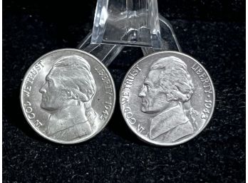1945 D & 1943 P Silver Jefferson Nickels - High Grade