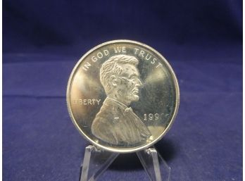 1 Oz .999 Silver Round Lincoln Wheat Cent Design