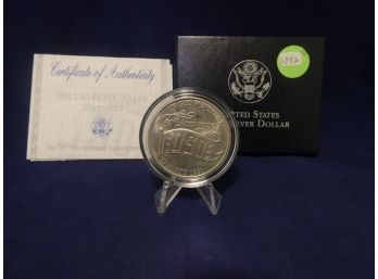 1991 USO Silver Commemorative Dollar