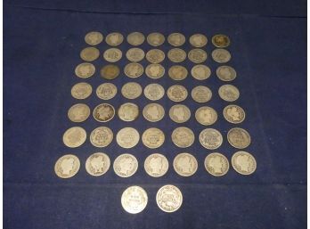 $5 Roll Of 50  Barber Silver Dimes Mixed Dates