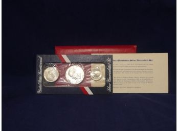 1976 US Silver 3 Coin Uncirculated Bicentennial Set - Complete With COA