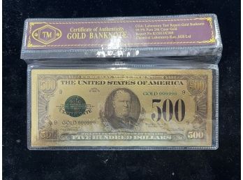 $500 Gold Banknote In Display Sleeve