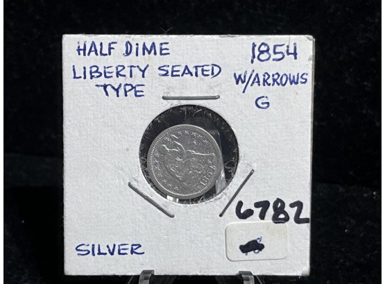 1854 Silver Seated Liberty Half Dime