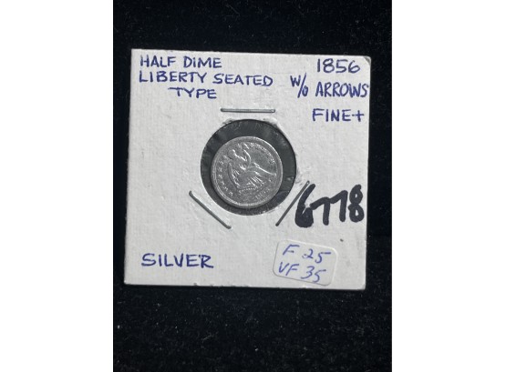 1856 Silver Seated Liberty Half Dime