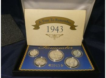1943  5 Coin Silver Year Set - A Year To Remember