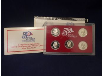 2004 United States Silver State Quarter  Proof State Set 5 Coins