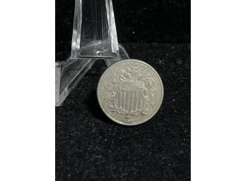 1867 Shield Nickel Semi Key Date - Extra Fine