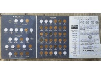 Indian Cent Book With Flying Eagle Cent - 39 Coins