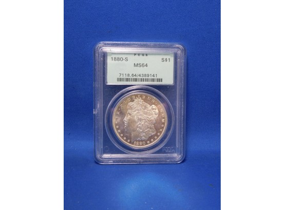 1880 S San Francisco US Silver Morgan Dollar MS64 PCGS