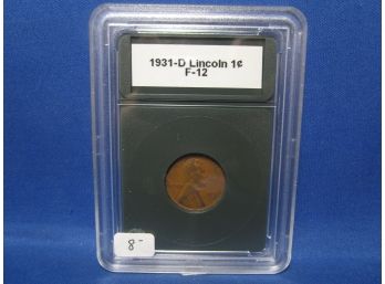 1931 D Denver Lincoln Wheat Cent F