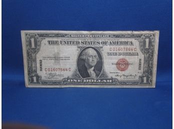 1935 C $1 One Dollar Bill Hawaii Over Print Fine