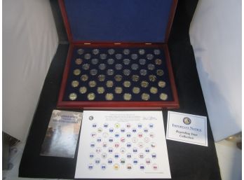 50 State Quarters 24k Gold Plated Complete State Quarter Set With Wooden Box