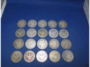 $10 Face Value Roll Of 20 Barber Half Dollars Mixed Dates & Mint Marks