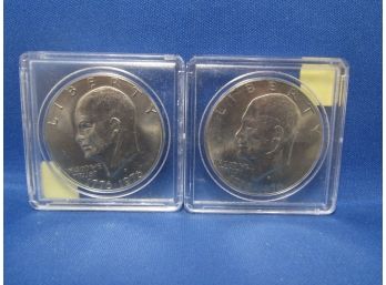 2 1976 D Denver Eisenhower Dollars Type 1 & Type 2 UNC
