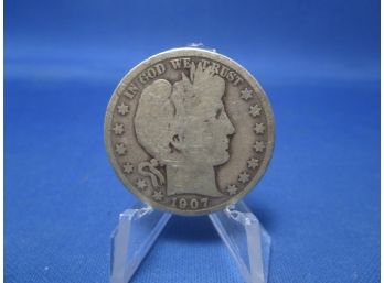 1907 Denver Barber Silver Half Dollar