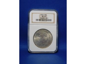 1923 US Silver Peace Dollar MS64 By NGC