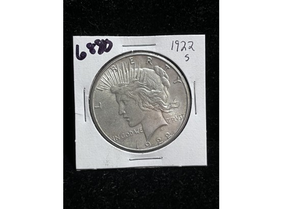 1922 S San Francisco Peace Silver Dollar - Uncirculated