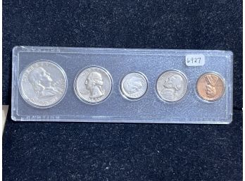 1959 5 Coin Year  Set With Franklin Half Dollar