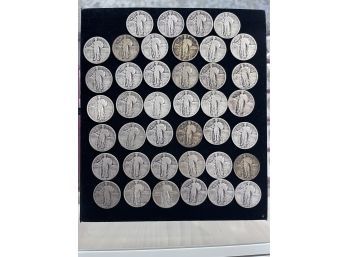 Roll Of Standing Liberty Silver Quarters - $10 Face Value 40 Coins, Nice Mix Dates