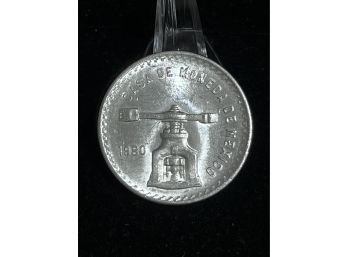 1980 Mexico Onza Silver 1 Oz Coin