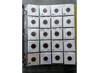 US Lincoln Wheat Cent Collection In Album - 78 Coins