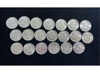 Roll Of Uncirculated Franklin Half Dollars - $10 Face Value 20 Coins, Nice Mix Dates