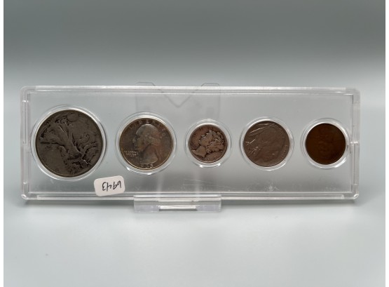 1935 5 Coin Year Set With Walking Liberty Silver  Half Dollar