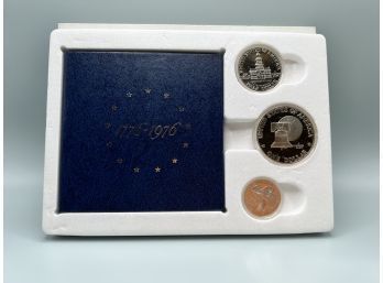 1976 US Silver Proof 3 Coin Bicentennial Set  - Original Packaging