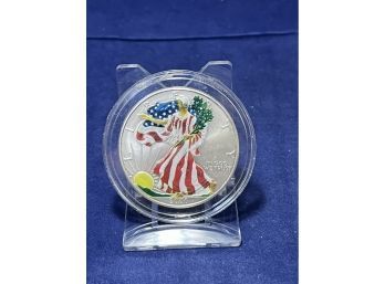 2000 Painted Silver Eagle 1 Oz Silver Coin