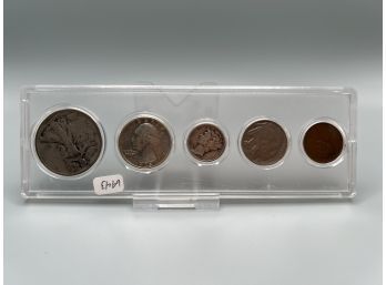 1935 5 Coin Year Set With Walking Liberty Silver  Half Dollar