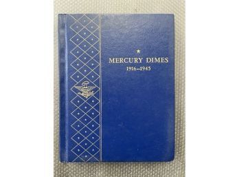 Mercury Silver Dime Book With  74 Coins - $7.40 Face Value 90 Silver - Just Three Coins Short