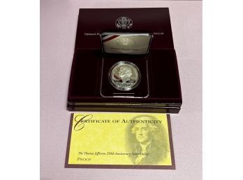 1993 Thomas Jefferson Proof Silver Dollar Commemorative Coin
