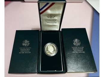 1990 Eisenhower Proof Silver Commemorative Dollar - Original Box