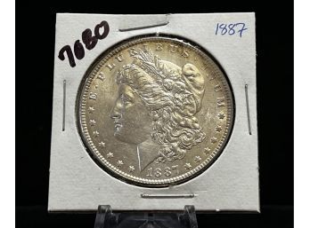 1887 Morgan Silver Dollar - Almost Uncirculated