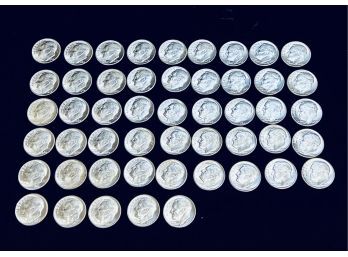 $5 Face Roll Of 50  Uncirculated 1964 Silver Rooosevelt Dimes