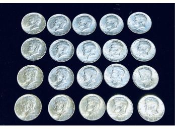 $10 Face Roll Of 20 Uncirculated 1964 Silver Kennedy Half Dollars