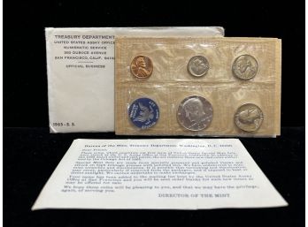 1965 US Silver 5 Coin Proof Set - Original Envelope & COA