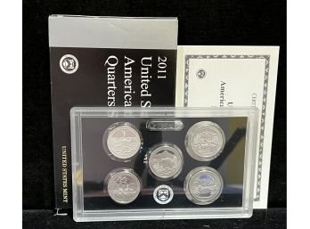 2011 United States Mint Silver Quarter Proof Set 5 Coins - Complete